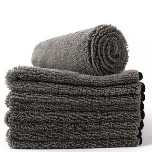 High and low wool car cleaning towel with overlock